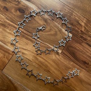 silver brandy melville star belt